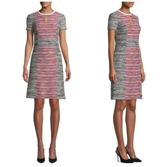 St. John Collection Amelia Women's Tweed Colorblock Sheath Dress Size‎ 4